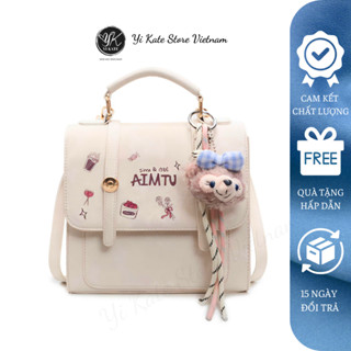 Balo Nữ Mini, Balo Nữ Cute Yi Kate Size 20 Có Móc Gấu Móc Treo Dễ Thương Hàn Quốc Da Nhung Cao Cấp  Đi Chơi Đi Học YK024