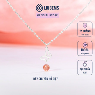  Dây Chuyền Nữ Hồ Điệp Liugems Charm Bướm Bạc 925 Mix Đá Phong Thuỷ Tinh Tế Dễ Thương DC14 