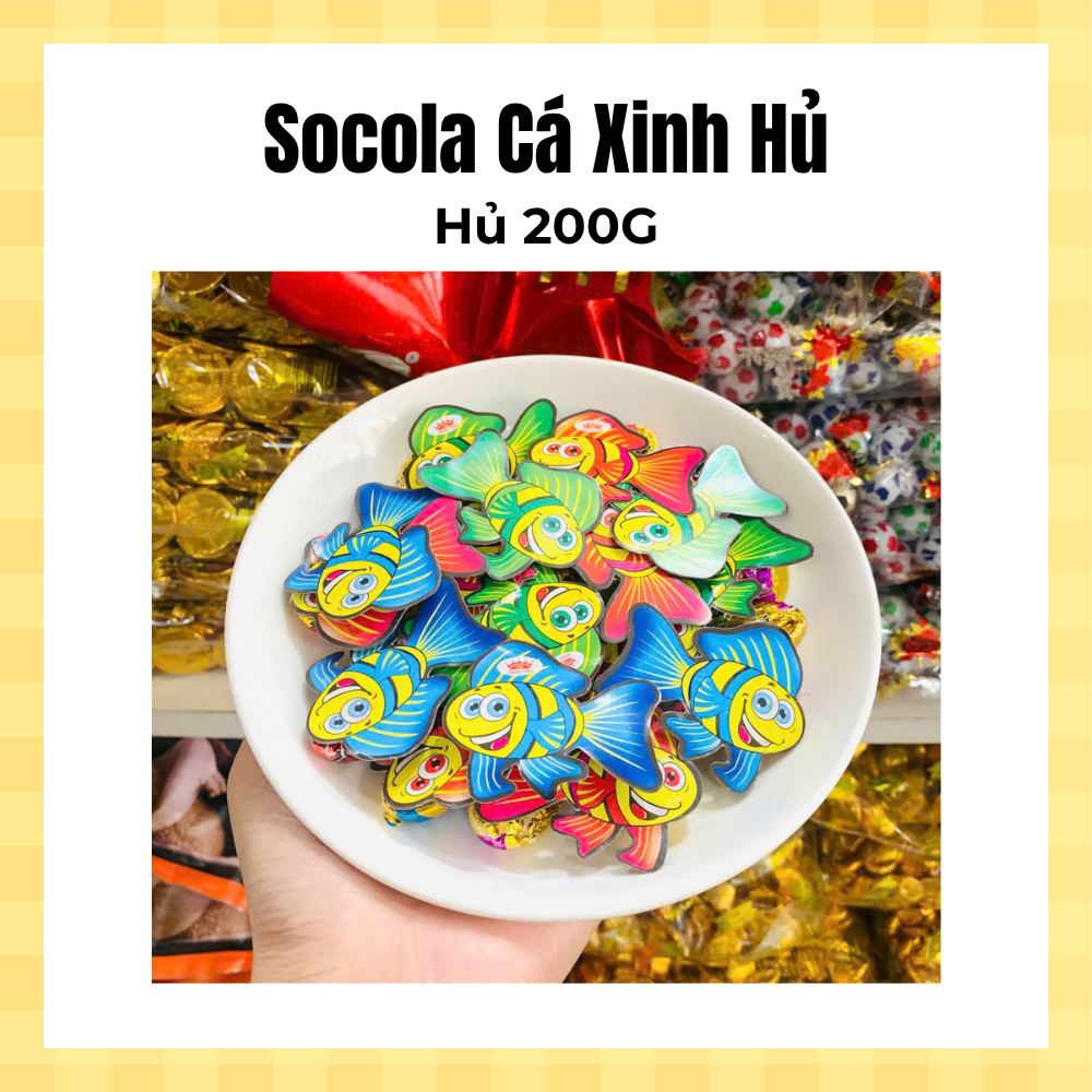 Socola Cá Xinh Hủ 200GR, ăn vặt trẻ em, hình cá dễ thương - Date luôn mới