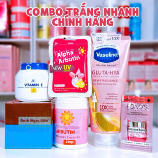 [6 MÓN] COMBO Bạch Ngọc Liên + Vaseline 10x trắng da toàn thân hàng chính hãng trắng nhanh sau 7 ngày