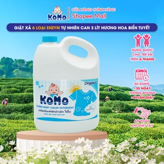  Nước Giặt Xả Komo Hương Hoa Biển Tuyết Can 3 Lít Hàng Việt Nam GIá Tiêu Dùng Việt 3 trong 1 dùng cho em bé trên 6 tháng 