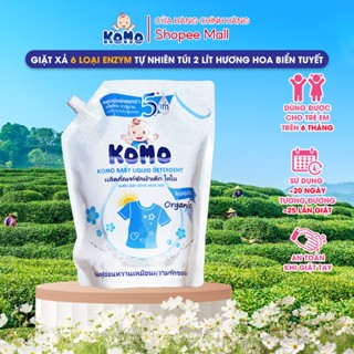  Nước Giặt Xả Sinh Học Komo Hương Hoa Biển Tuyết Túi 2 Lít Hàng Việt Nam GIá Tiêu Dùng Việt 3 trong 1 dùng cho em bé >6M 