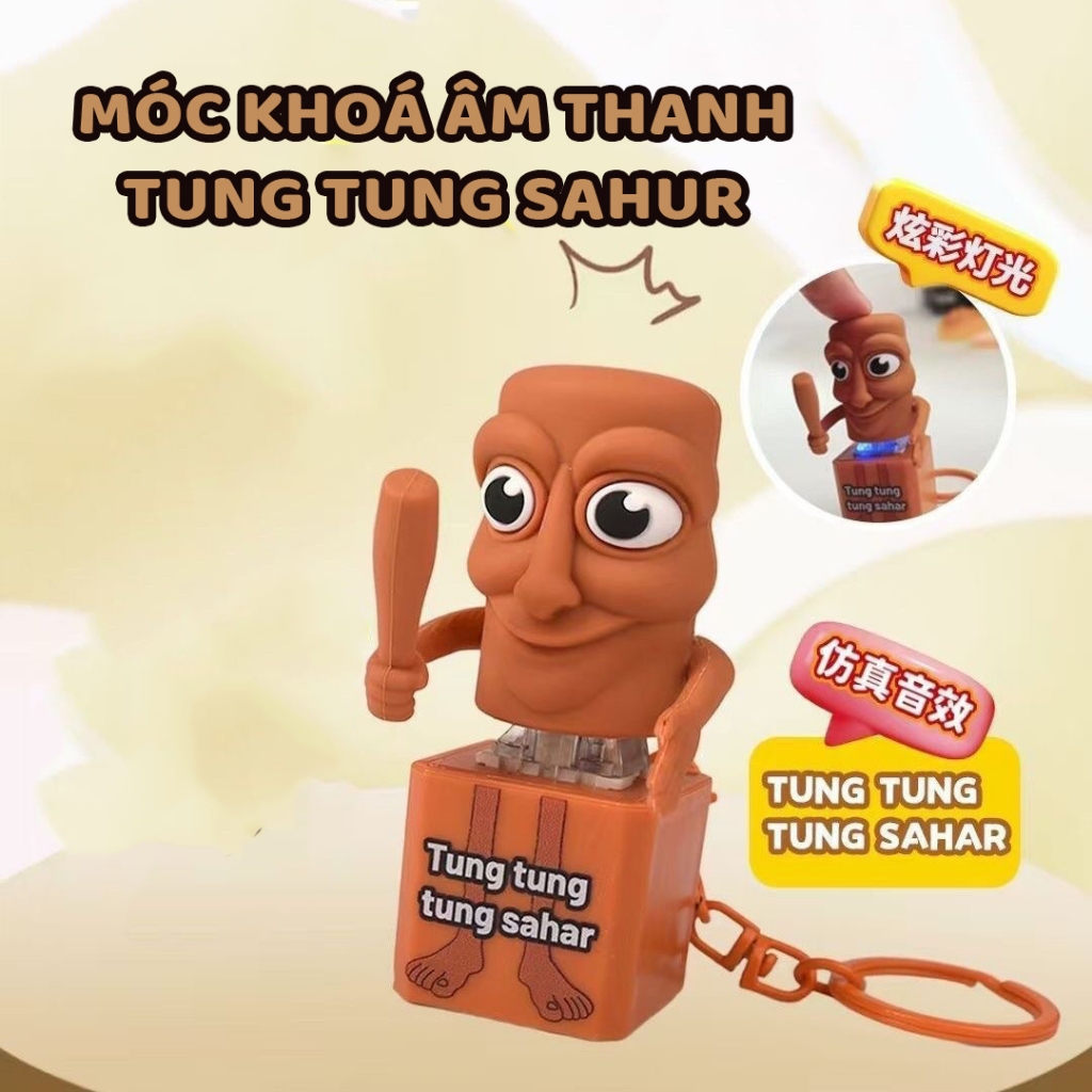 Móc khoá tung tung sahur phát nhạc - Móc khóa tịnh tâm labubu thiên lý phát nhạc xả stress