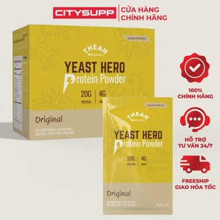 Bột Đạm Yeast Hero Protein Original Hộp 620g (20 gói x 31g) The An Organics, Bột Đạm Lên Men Thuần Chay - Không Lactose