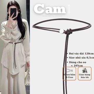 Đai váy da dây thắt lưng nam nữ gài khuyên tròn Đai váy dây DV35 bản NHỎ 0.5cm sang chảnh dây nịt blazer Camcamvintage