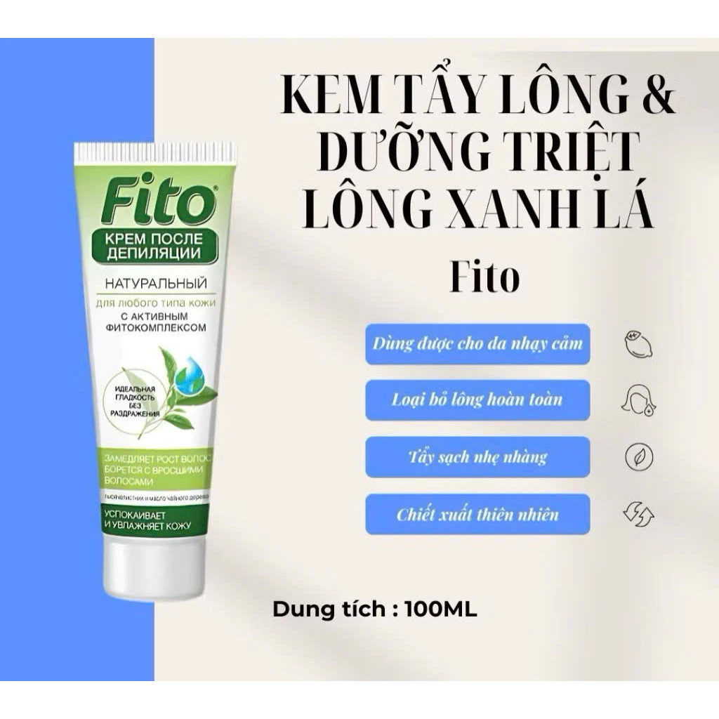 Kem Tẩy Lông Fito Nga 100ml Làm Sạch Dịu Nhẹ Từ Lô Hội Và Dầu Hoa Oải Hương | BigBuy360 - bigbuy360.vn