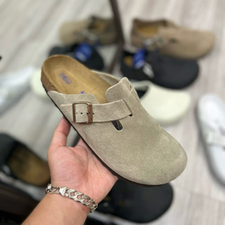 Giày sục lười thời trang bigsize nam nữ Birkenstock màu xanh rêu đế trấu đế bằng êm nhẹ , sneaker dép sandal cao cấp hè