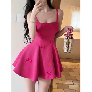 Đầm 2 dây dự tiệc A103 dáng xòe đính nơ trẻ trung năng động hack eo tôn dáng - Akara Closet Dress xuhuong