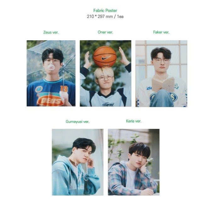 Poster vải Lucky T1 2024 Oner Faker Gumayusi Keria LOL Liên Minh Huyền Thoại chính hãng auth