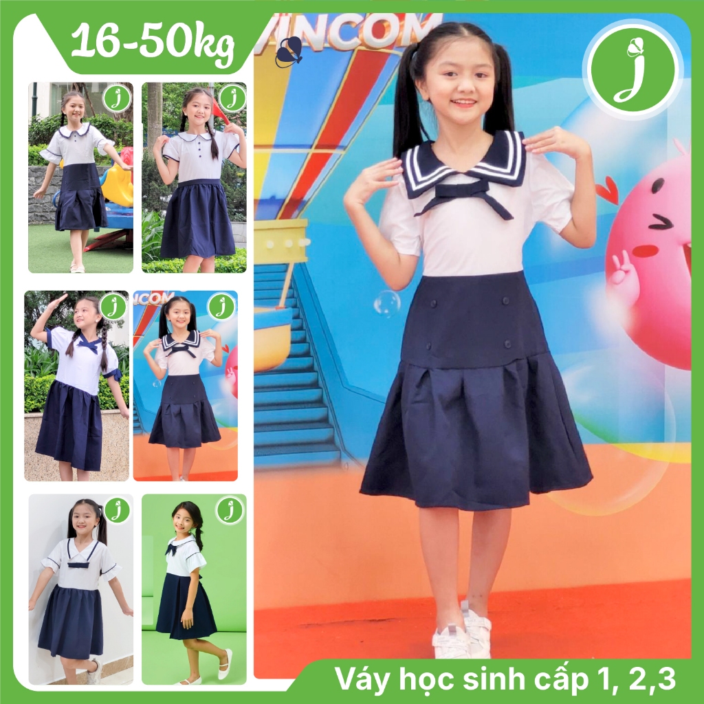 7 Mẫu Đầm học sinh bé gái Jadiny – Nhiều kiểu dáng sang trọng, cá tính, cotton Nhật cao cấp Jadiny