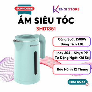   Hàng Chính Hãng  Ấm Siêu Tốc Inox 2 Lớp 1.8L Sunhouse SHD1351 - Bảo Hành 12 Tháng Toàn Quốc 