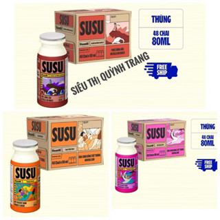 Thùng Sữa Chua Uống Tiệt Trùng SuSu Vinamilk Hương Dâu,CAM Thùng 48 Lọ X 80ml ...