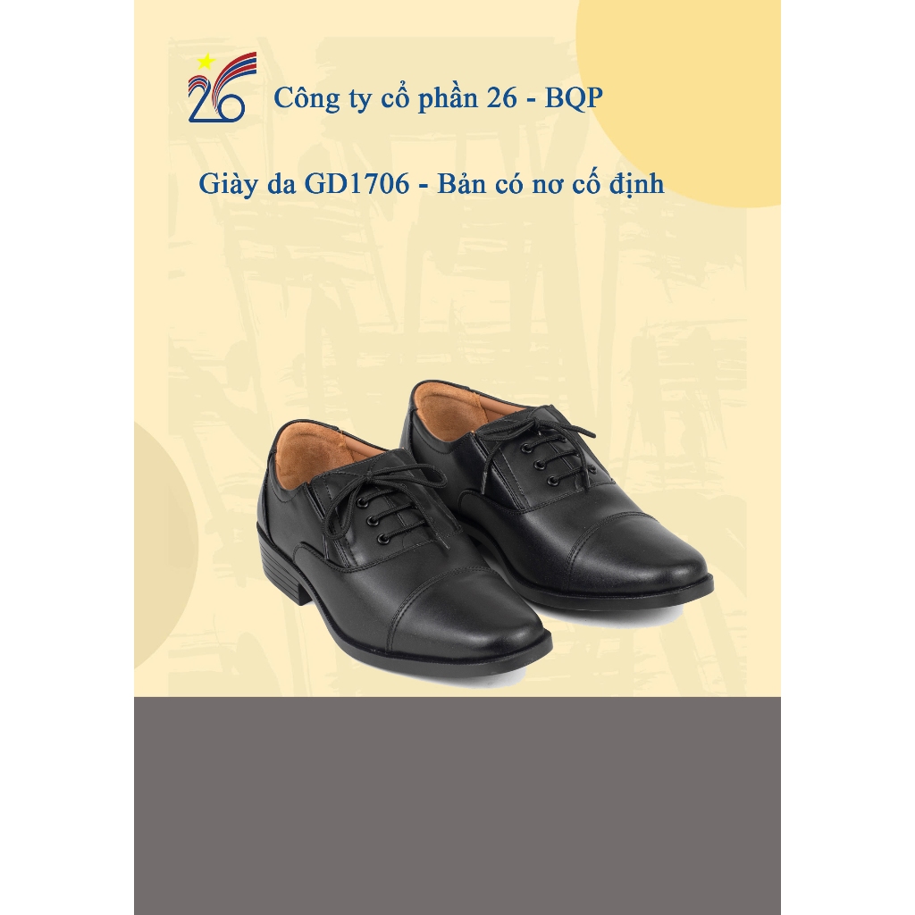 Giày da nam 1706 chính hãng Công ty Cổ phần 26 - Bản thắt nơ cố định