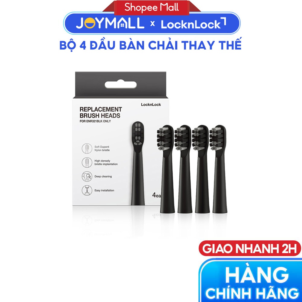 Bộ 4 đầu bàn chải thay thế ENR321BLK-RB, Hàng chính hãng, dùng cho bàn chải ENR321BLK - JoyMall
