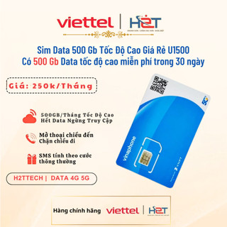 [GIÁ RẺ] Sim Data 500Gb/Tháng Tốc Độ Cao U1500