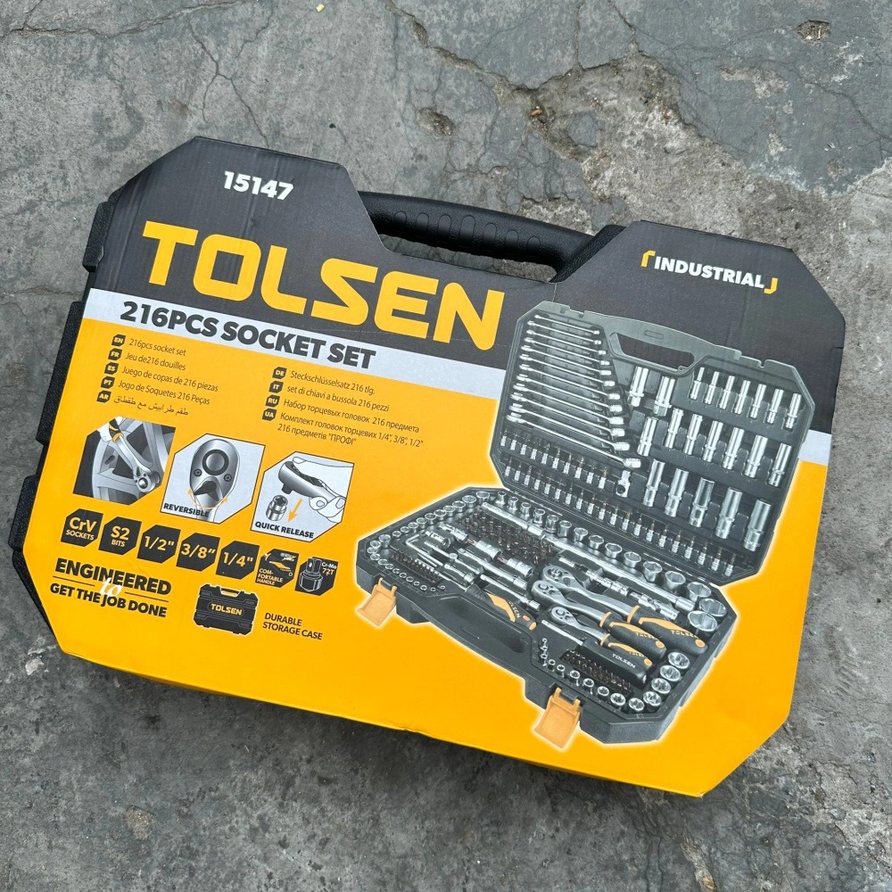 (Xã Kho) Bộ Dụng Cụ 216 Chi tiết TOLSEN Hàng Chính Hãng 15147