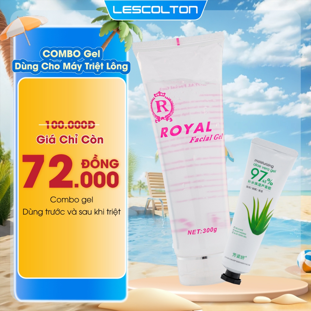 Sản phẩm sử dụng khi triệt lông Combo Gel triệt lông Lescolton 