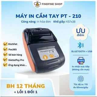  Máy in hóa đơn mini Bluetooth PT-210 | Tương thích KiotViet Pos365 Sổ Bán Hàng 