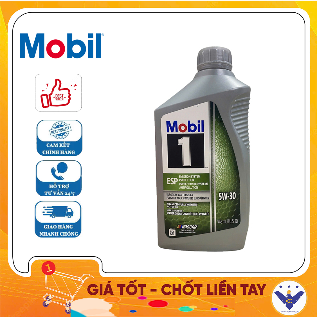 Dầu nhớt tổng hợp nhập khẩu MOBIL 1 ESP 5W30 (1 Lít)