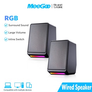  Loa Máy Tính 2.0 TS38 Để Bàn Mini MeeGoo Có Led,Loa Vi Tính Bass Mạnh Có Dây Cho Điện Thoại TV PC 