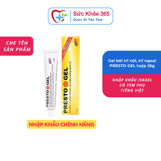 [CHE TÊN, HÀNG CTY] Gel Bôi trĩ Presto nhập khẩu Danpharm - Israel 25g, bôi trĩ nội, trĩ ngoại, nứt kẽ hậu môn