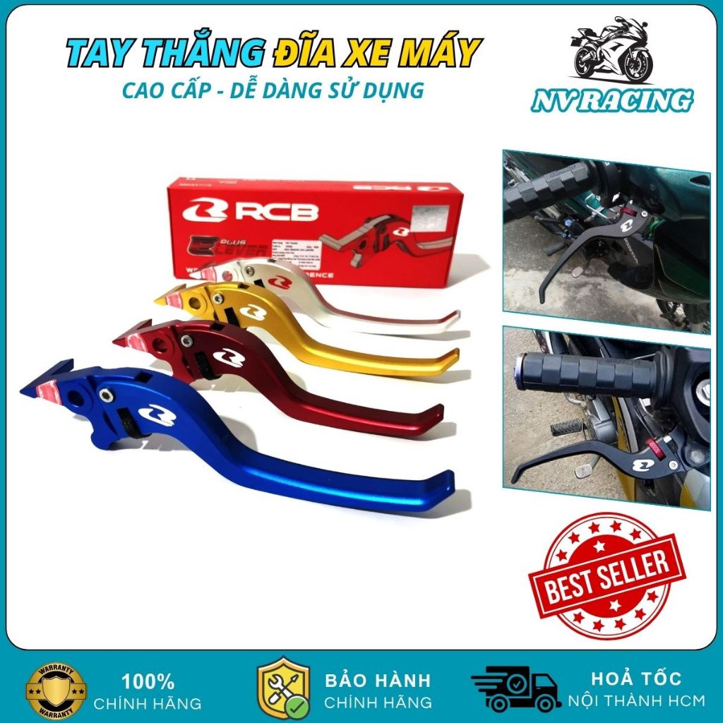 Tay Thắng RCB Gắn Phanh Đĩa Cho Wave, Dream, Sirius, Jupiter,.. 6 Số LC4S E+ Nhôm CNC Chính Hãng