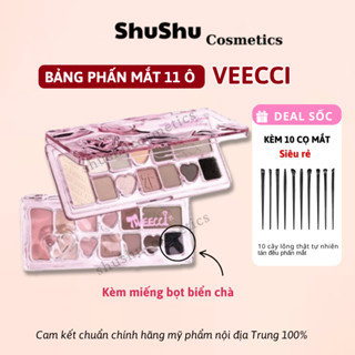 Bảng Phấn Mắt 11 Ô VEECCI Bảng Mắt  Bền Màu Lâu Trôi Ánh Ngọc Trai SHUSHU COSMETICS