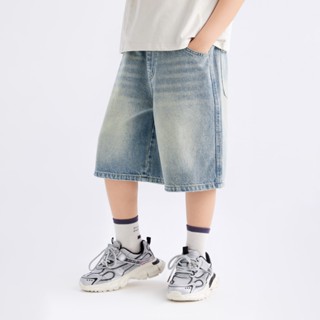 Quần jean bé trai Magickids quần short bò dáng xuông cho bé trai chất mềm mại thoải mái vận động QN25004