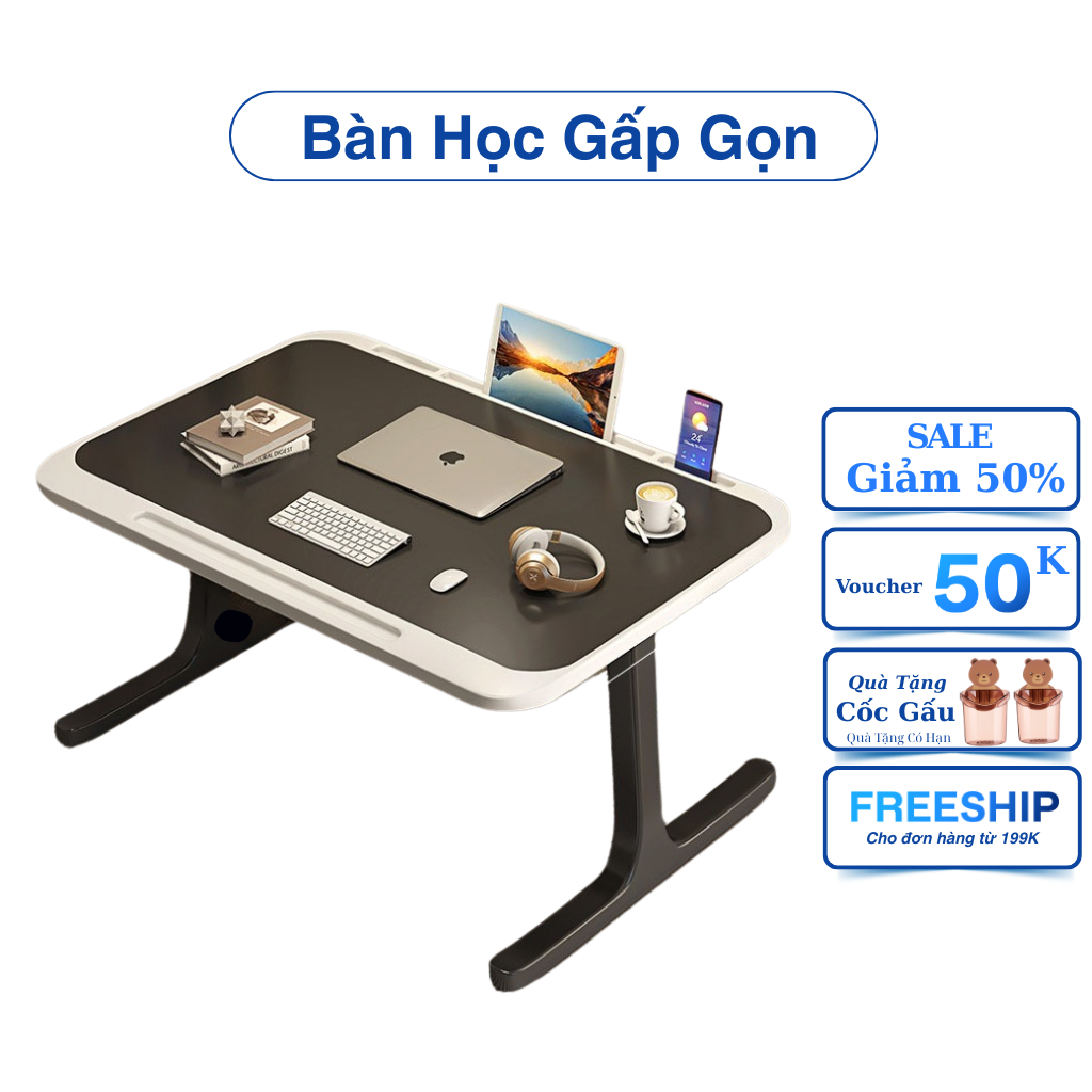 Bàn Học Gấp Gọn Kumo Ngồi Bệt Đa Năng Điều Chỉnh Cao Thấp Để LapTop Đọc Sách ( Mẫu Mới Nhất )