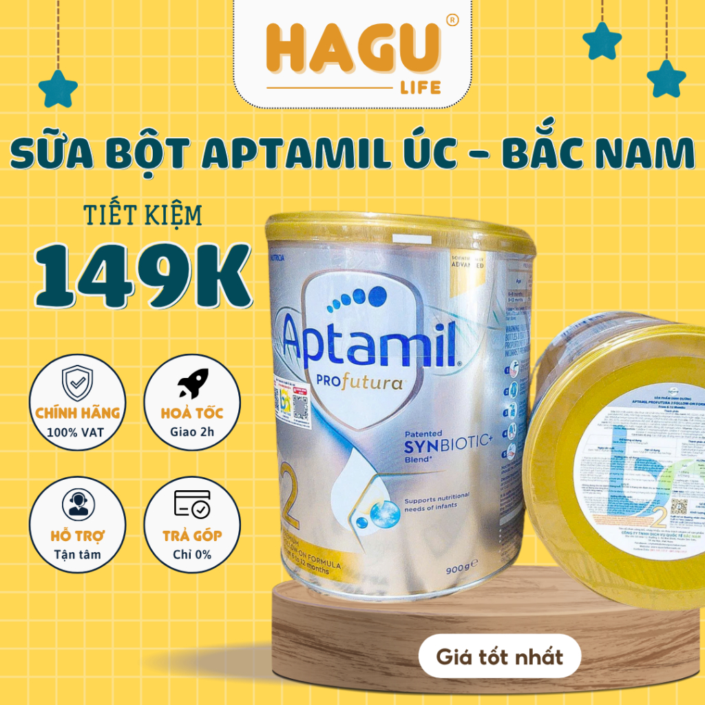 Sữa Aptamil Profutura Úc Bạc Tiêu Hóa Khỏe Mạnh Phát Triển Toàn Diện Cho Bé 900g