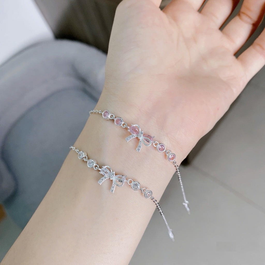 Lắc tay nữ nơ mới bạc ta xinh nhẹ nhàng