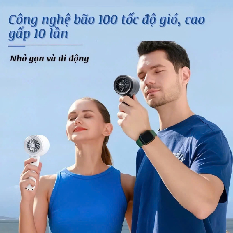 Quạt cầm tay tích điện 4000 mah có màn hình hiển thị với 100 tốc độ gió có thể điều chỉnh mát lạnh | BigBuy360 - bigbuy360.vn