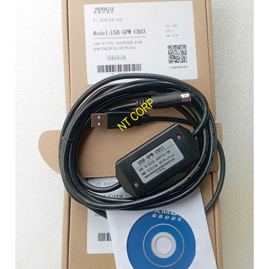 Cáp lập trình USB-GPW-CB03 (cổng tròn 8 chân) cho HMI Pro-face dòng GP37W, GP2501S, GP2500, ST... se