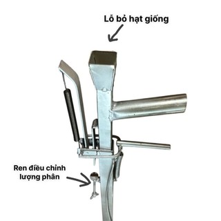 Xẻng bón phân TỰ LẤP INOX-(Loại 1 tay cầm) - GIEO HẠT (2 TRONG 1), lượng phân ĐIỀU CHỈNH tùy ý