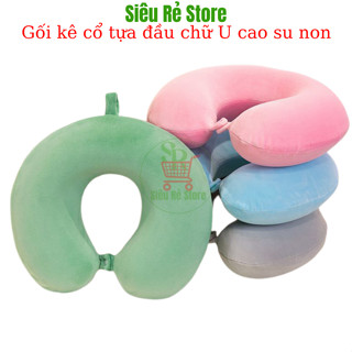 Gối chữ U Siêu Rẻ Store Gối kê tựa cổ xe ô tô chữ U cao su non đi du lịch ngủ trưa chống đau mỏi cổ nhiều màu
