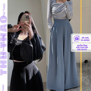 Quần ống váy siêu rộng xếp ly, quần big size kiểu mới gen eo, form đẹp, đi học, đi làm.