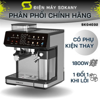  Máy pha cà phê tự động SOKANY SK-04032 tự động xay hạt cà phê đánh sữa dễ sử dụng tại nhà SK04032 
