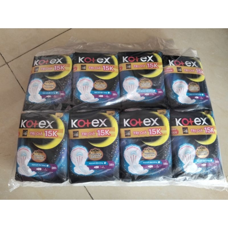 LỐC 8 GÓI BVS KOTEX ĐÊM 28CM