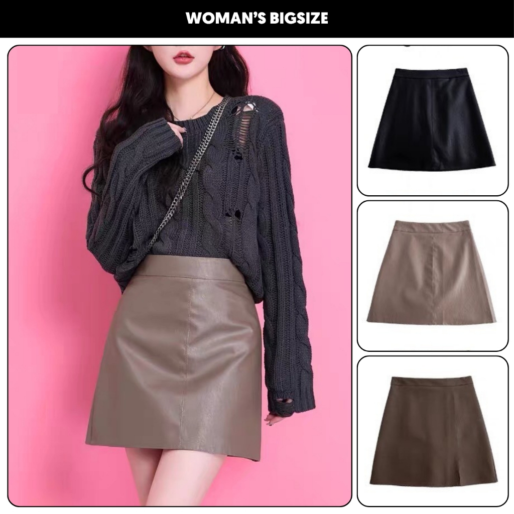 Chân váy bigisze nữ cá tính có quần trong Chân váy chữ A cạp cao chất da bóng cao cấp CV20 dễ mặc đi