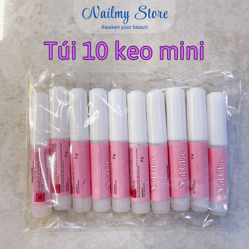 Keo dán móng nailbox (10 lọ), keo dán nail mini