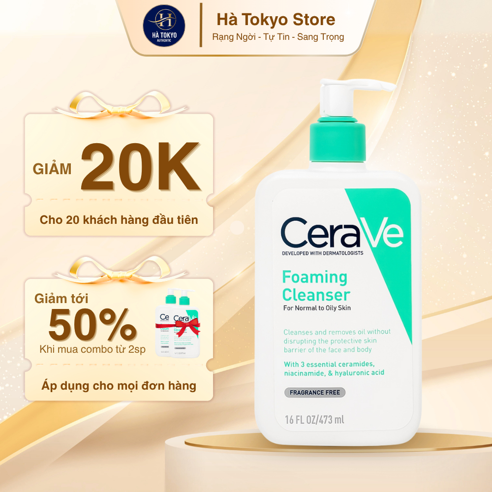 Sữa rửa mặt Cerave Foaming Cleanser, Hydrating Cleanser, SA Cleanser cho mọi loại da 236ml