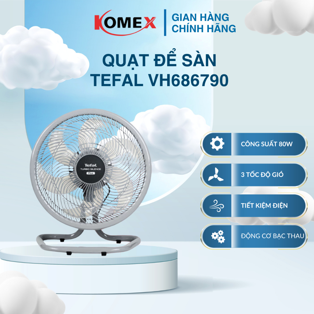 Quạt Cây Toshiba F-LSA10(K/H)VN, F-LSA20(K/H)VN Quạt sàn Tefal TB Silence Plus VH686790, VH689690, động cơ bạc thau