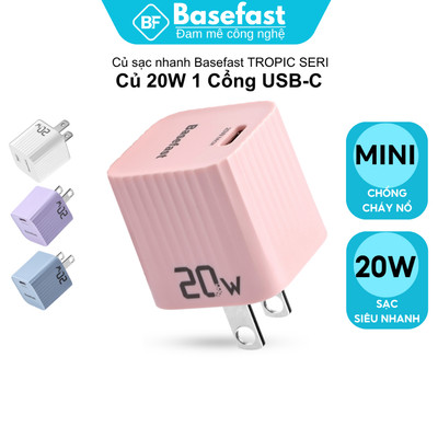 Củ sạc nhanh 20W Basefast cốc sạc Type C nhỏ gọn chống quá tải nhiệt cho Smartphone