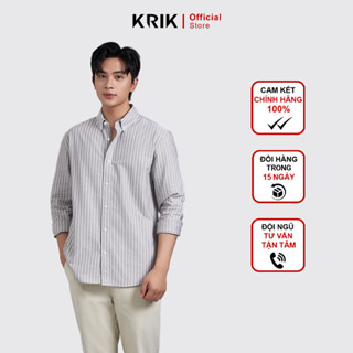 Áo Sơ Mi Nam KRIK Form Regular Thiết Kế Kẻ Sọc Thanh Lịch Thoáng Mát Ít Nhăn SD3207