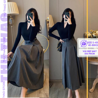 Chân Váy Midi Dáng Dài mặc được 2 kiểu có Big Size Form Đẹp Vải Xịn.