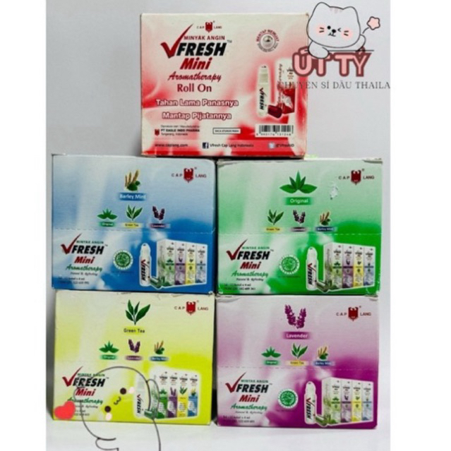 1 Lốc 12 Chai Vfresh Dầu Lăn Thảo Mộc Lavender Thiên Nhiên 4ml