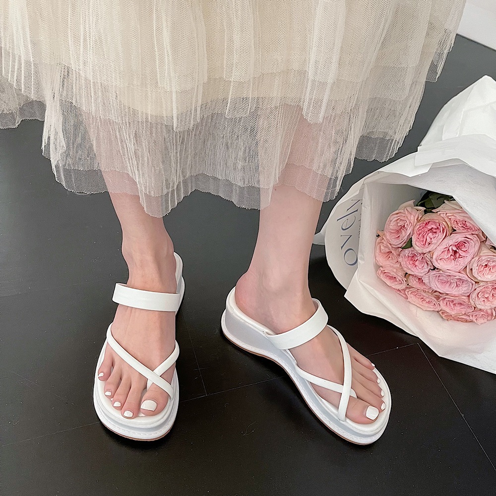 Dép xăng đan xỏ ngón đế xuồng cao gót cho nữ đi biển, đi chơi - Mã D08