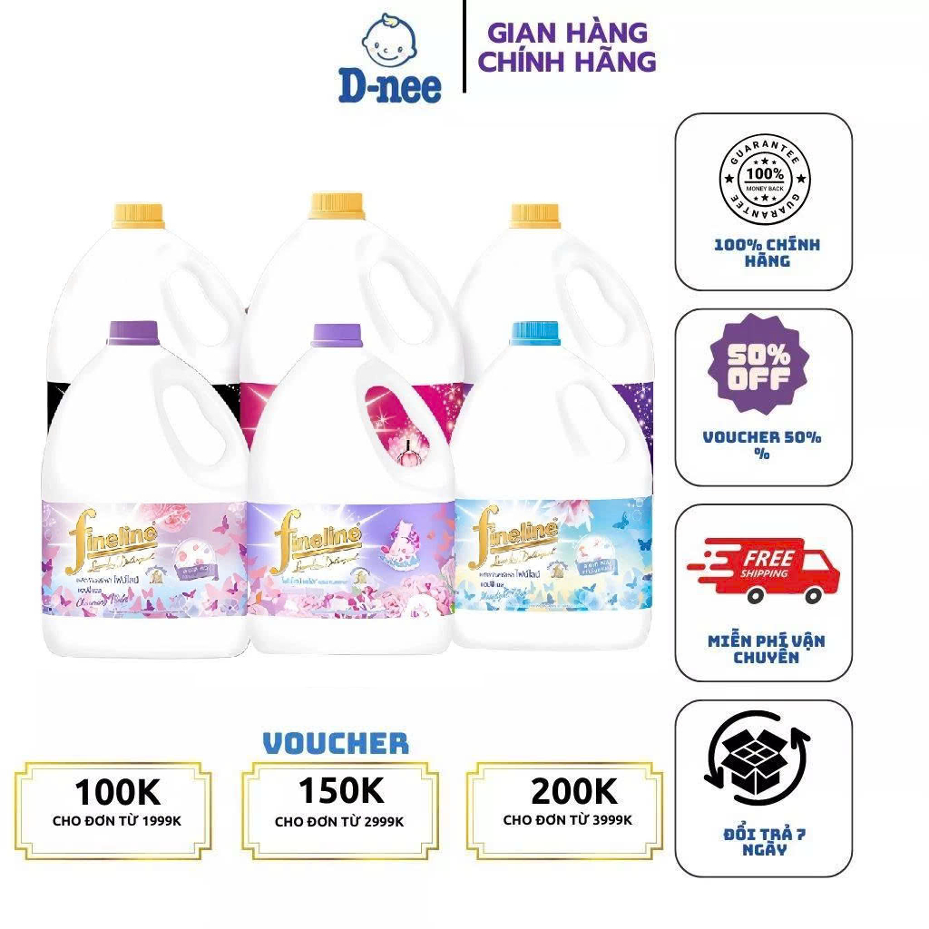 (TRỢ GIÁ) Nước Giặt Fineline Thái Lan Can 3000ml chính hãng