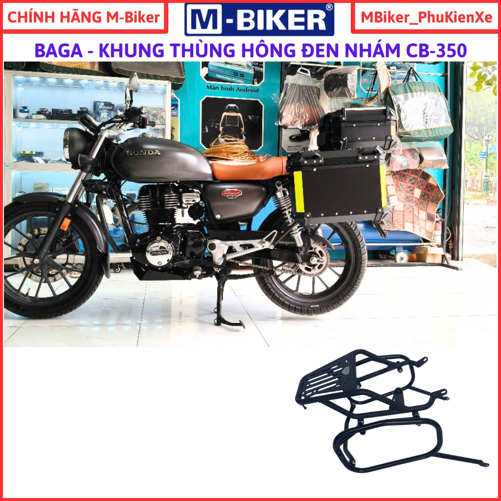 Baga CB350, cảng sau CB350, Baga sau CB350, chính hãng Mbiker, baga khung treo thùng hông
