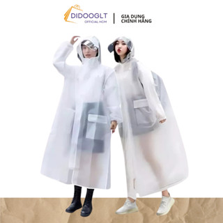 Áo Mưa Trong Suốt Dáng Dài Vành Rộng Có Khóa Kéo Tiện Lợi - Didooglt